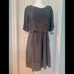 Madewell silk dress in gray